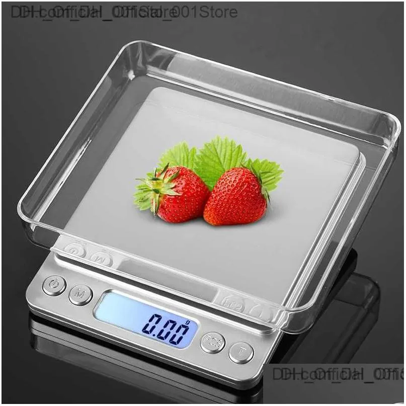latest usb powered kitchen scale 500g 0.01g stainless steel precision jewelry weighing balance electronic food scale z230811