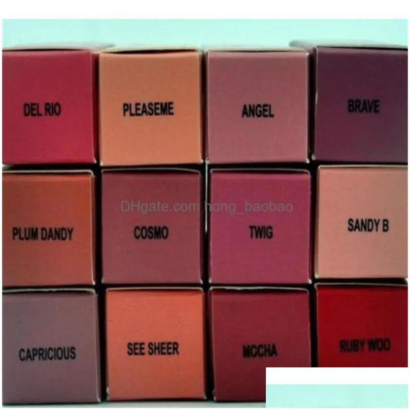 drop high quality makeup matte lipsticks epacket ship 12 color make up lips lustre lip gloss liquid lipstick 4.5g