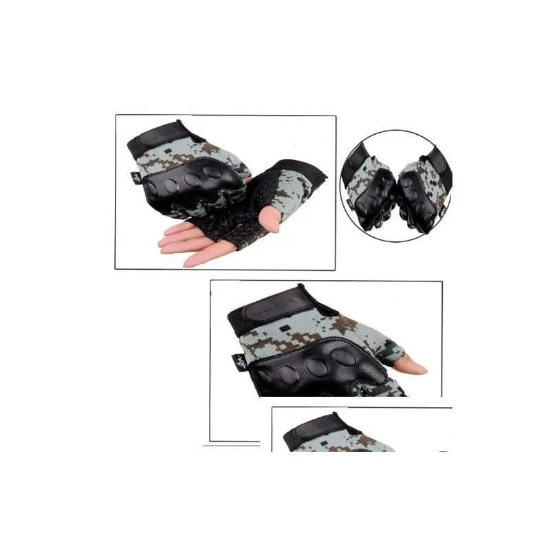hard knuckle motorcycle half finger tactical gloves riding outdoor cycling mountaineering gloves