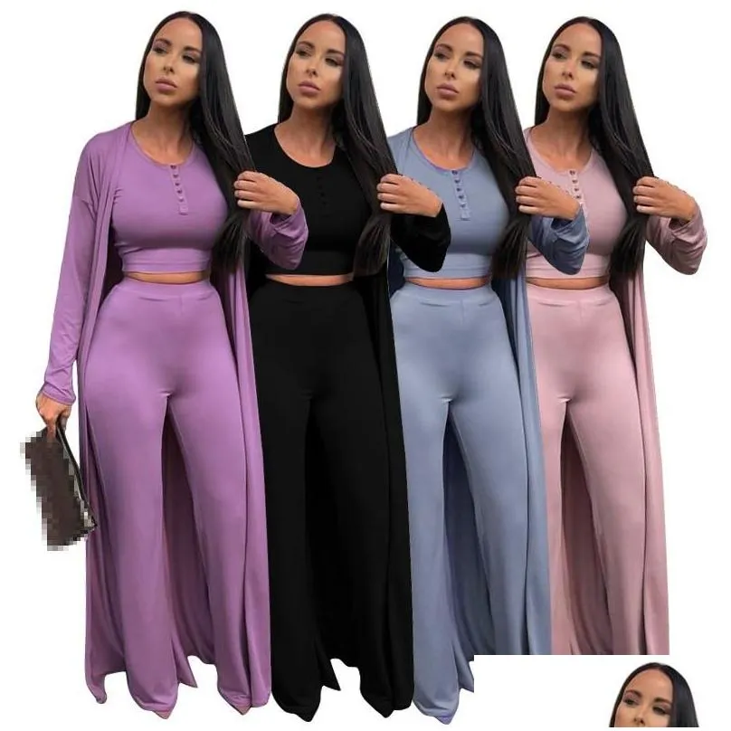 Women`S Two Piece Pants Womens Two Piece Pants 3 Set Women Outfits Three Pieces Sets Wholesale Pant Suits Y 2022 Drop Delivery Appare Dh5Vy