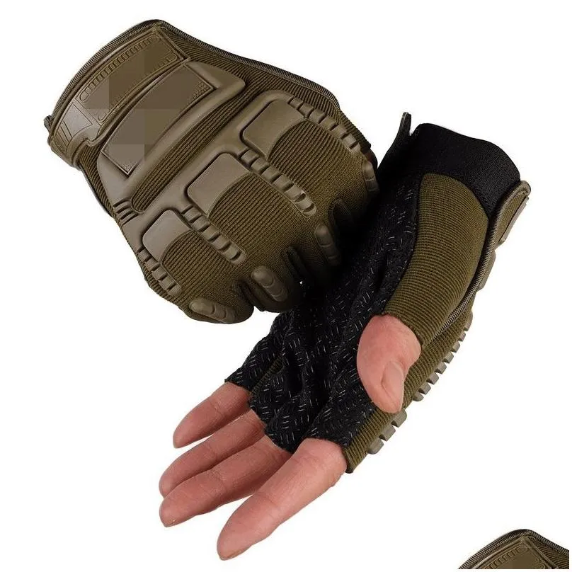 new hard knuckle fingerless half finger tactical gloves outdoor cycling mountaineering gloves