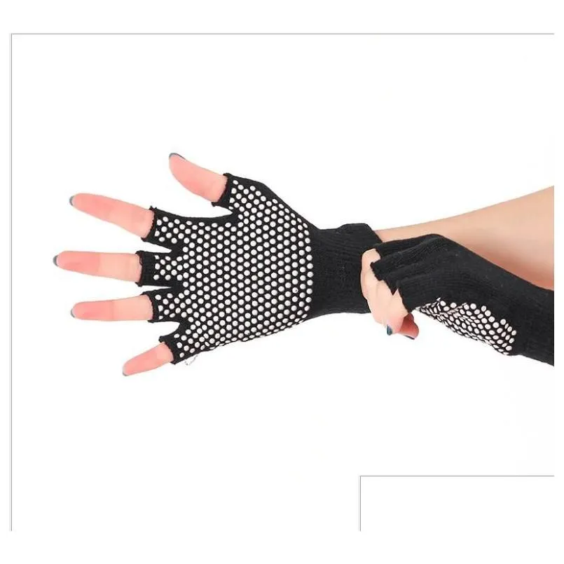 unisex yoga gloves half finger mitten anti slip gym glove body building training fitness sports gloves exercise grip sticky pilates