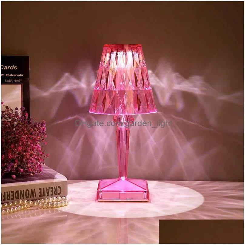 table lamps diamond table lamp crystal decoration desk lamps bedroom bedside bar restaurant crystal lighting fixtures led night light gift