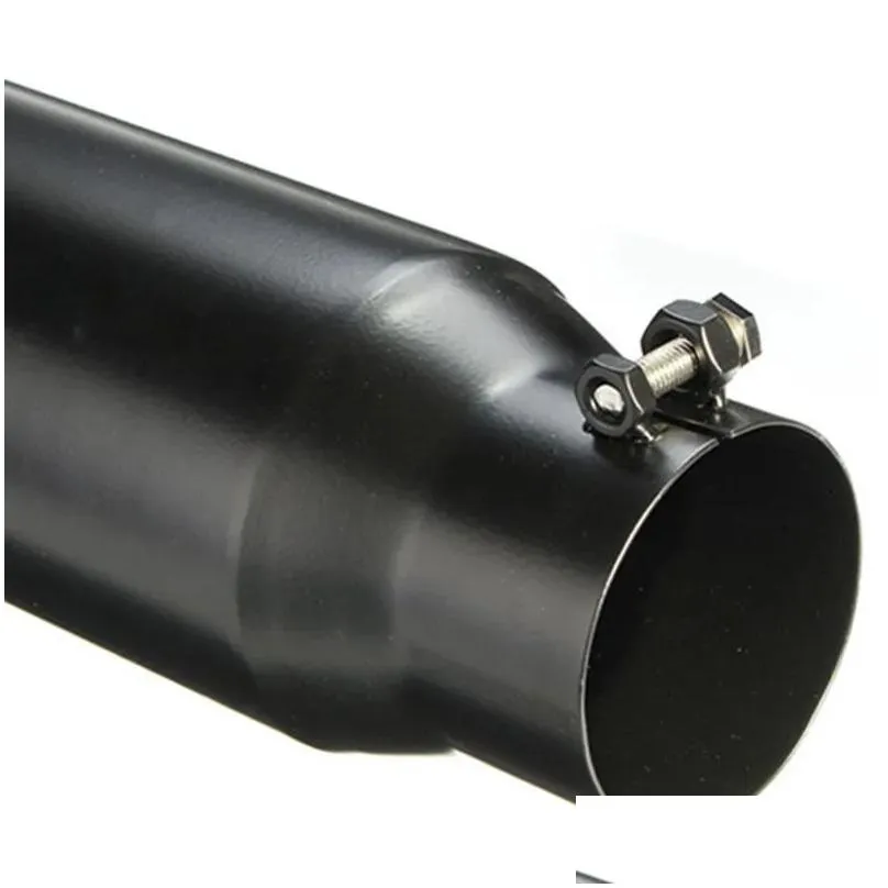 1 piece high quality car universal titanium black exhaust pipe stainless steel muffler tip accessories zz