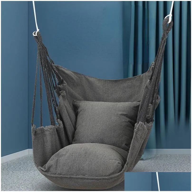 hammocks hanging swing canvas hanging chair college student dormitory hammock with pillow indoor camping swing adult leisure chair
