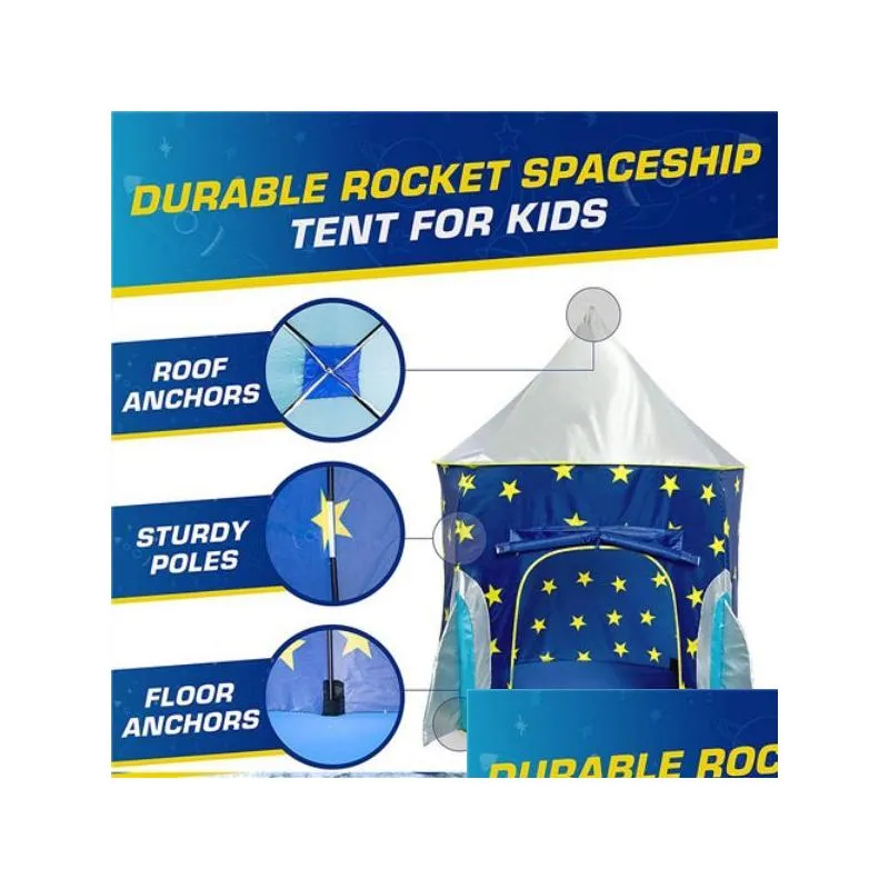  up kids tent - spaceship rocket indoor playhouse tent for boys and girls