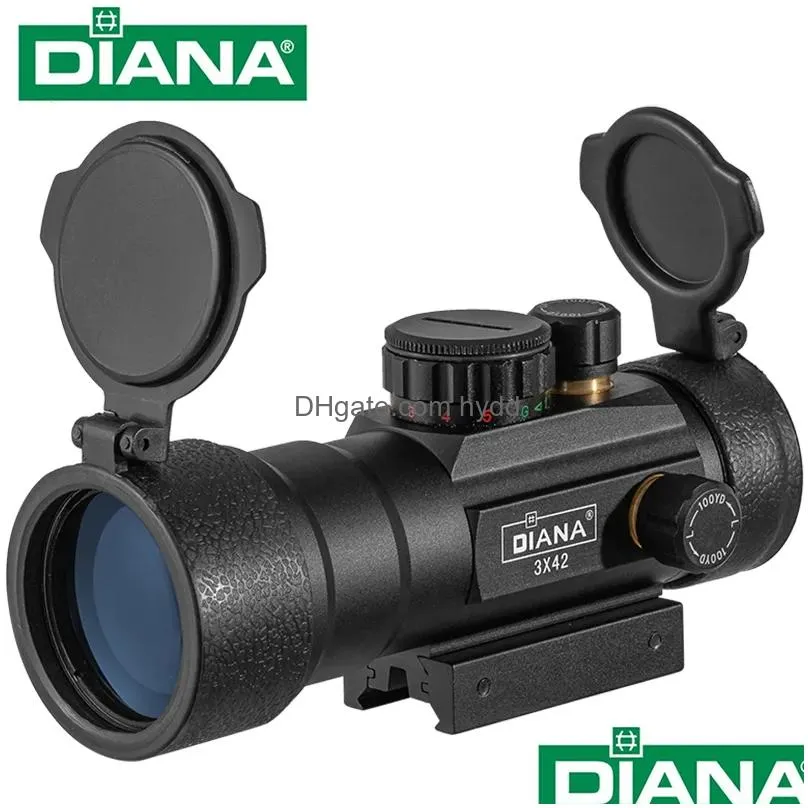 diana 3x42 red green dot sight scope tactical optics riflescope fit 11/20mm rail rifle scopes hunting