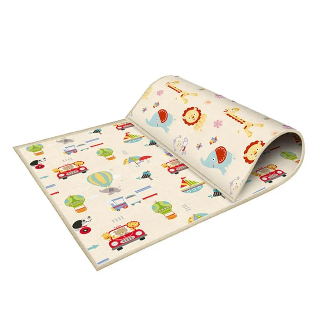 Baby Play Mat Waterproof LDPE Soft Floor Playmat Foldable Crawling Carpet Kid Game Activity Rug Folding Blanket Reversible #F5