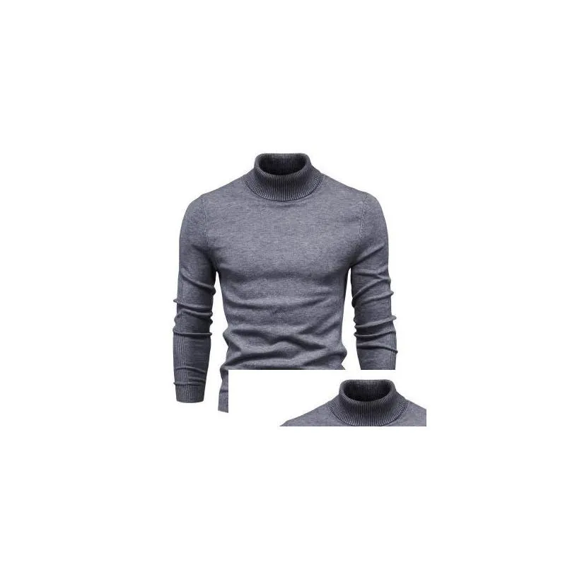 Men`S Sweaters Mens Sweaters Winter The Turtleneck Thick Casual Turtle Neck Solid Color Quality Warm Slim Plover Menmens Drop Deliver Dhjsh