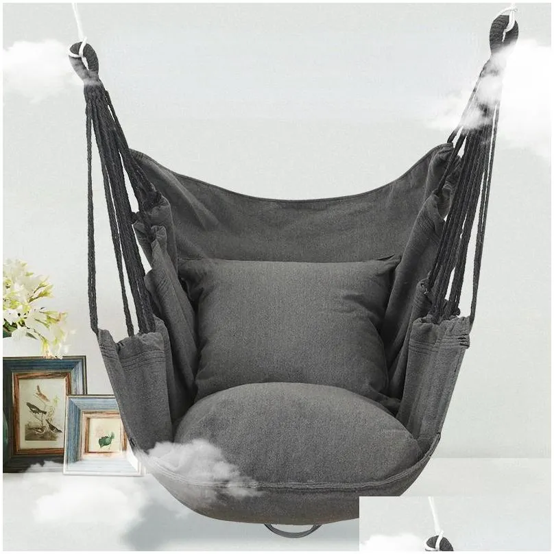 hammocks hanging swing canvas hanging chair college student dormitory hammock with pillow indoor camping swing adult leisure chair