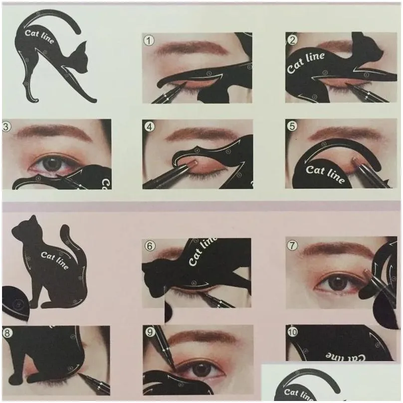 makeup tools sdotter eye makeup tools eyeliner card cat line eyes template shaper model easy to make up cat line stencils eyeliner stencils b