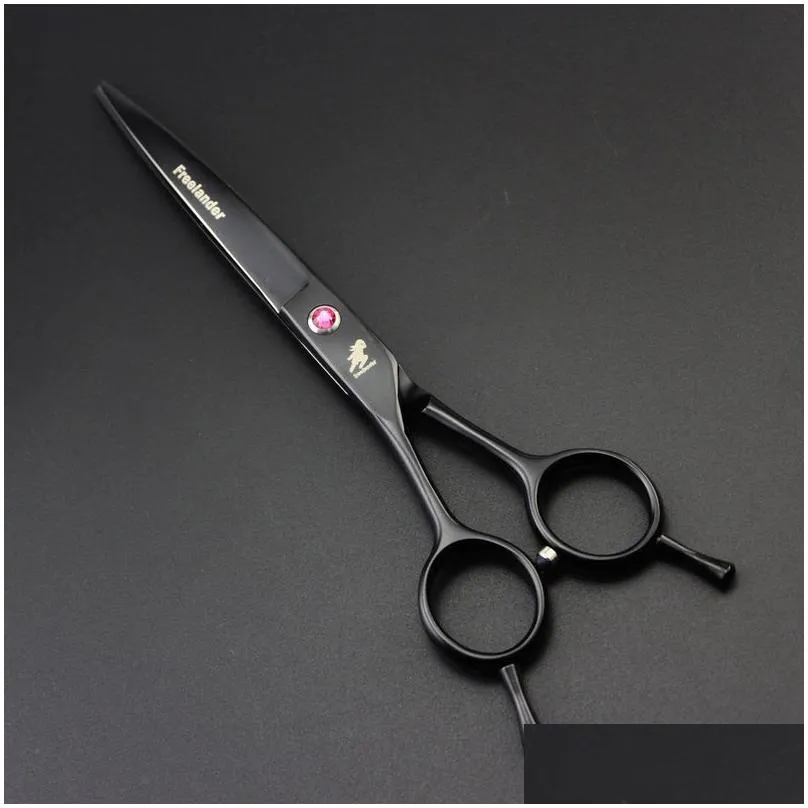 left hand freelander 7.0 inch black lacquer cutting/thinning scissors kit with leather case +comb+ lacquer