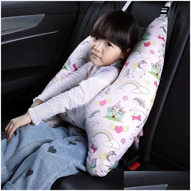 cute animal pattern kid neck head support u-shape children travel pillow cushion for car seat safety kids