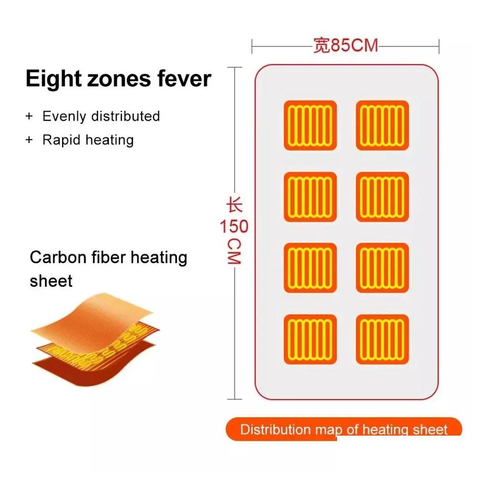 other health care items heated shawl usb electric blanket heating warm coral fleece plush 3-speed adjust temperature winter large zipper
