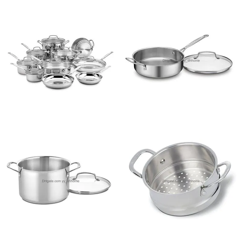 17 pieces stainless steel cookware set