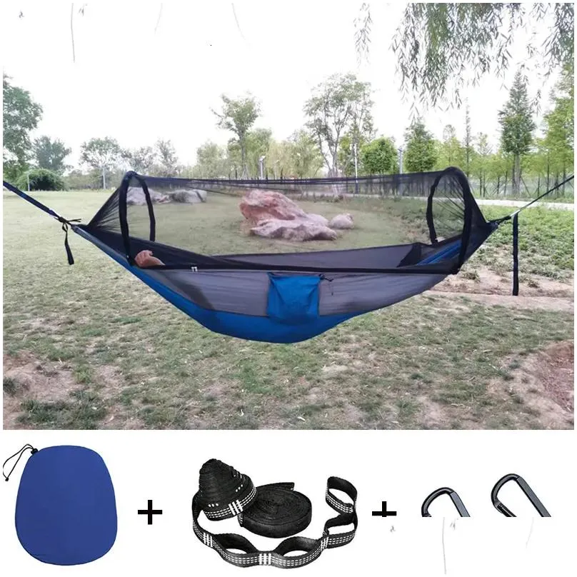 hammocks double camping hammock with mosquito netting -up portable hammock ultralight nylon parachute hammocks with tree straps