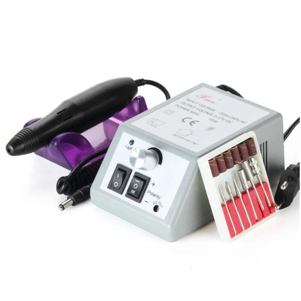 nail polisher electric nail drill manicure set file grey nail pen machine set kit with eu plug free shipping