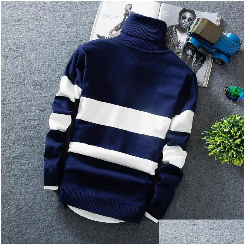 Men`S Sweaters Cashmere Plover Men Sweaters Fashion Turtleneck Thin Sweater Autumn Mens Casual Knitted Drop Delivery Apparel Men`S Cl Dhjl6