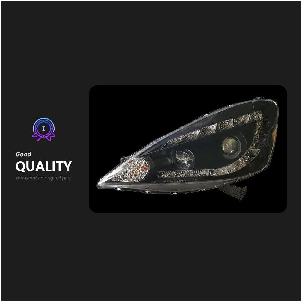 for honda fit headlights jazz 2008-2010 styling led daytime lights dual projector drl car accesorios modified