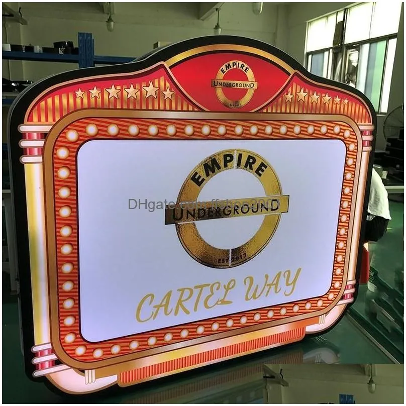 customized rechargeable led lighted display marquee message board bar wine bottle presenter party night club marquee light box wly935