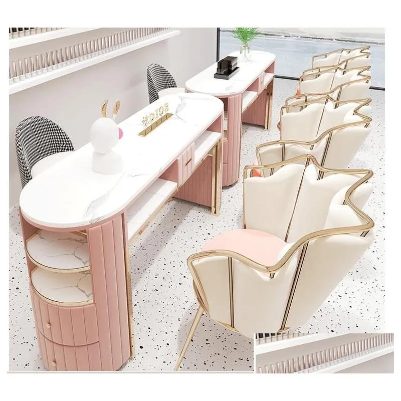 nordic dali dresser makeup table salon equipment furniturenail marble manicure table and chair salon single double manicure table