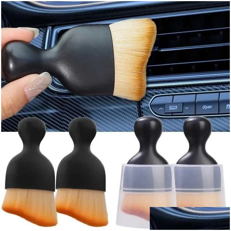 car interior cleaning brush auto center console air outlet clean soft with shell crevice dust removal detail brushes