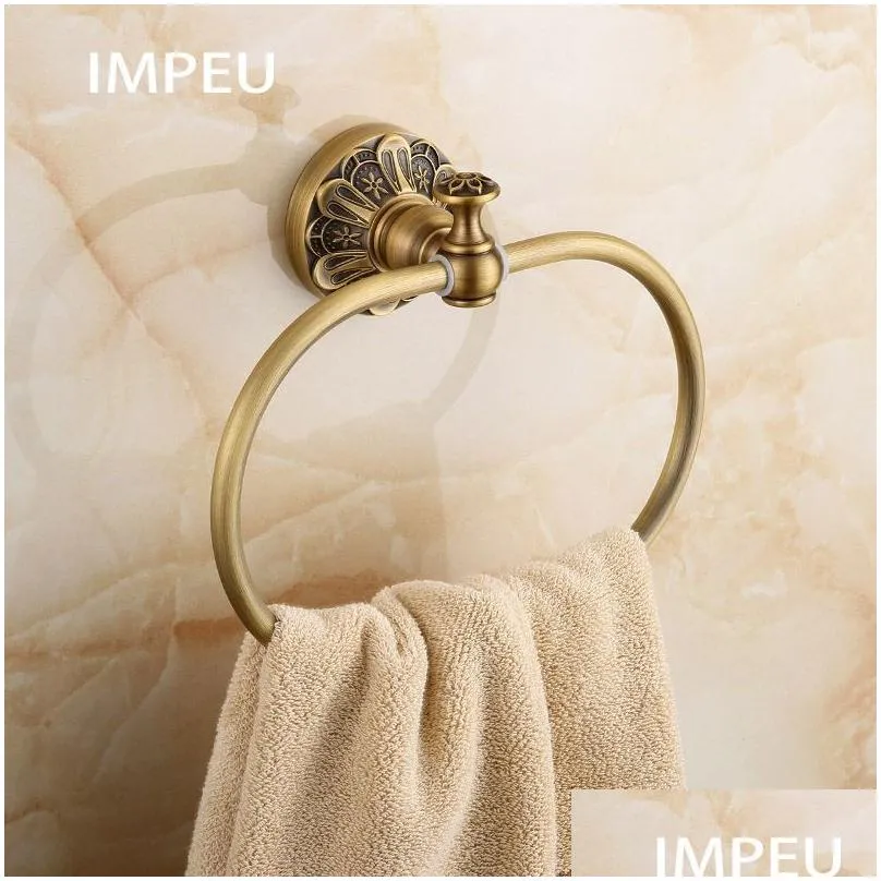 antique bronze bathroom accessories all-in-one package, towel bar, towel ring, toilet brush holder, robe hook, hair dryer holder