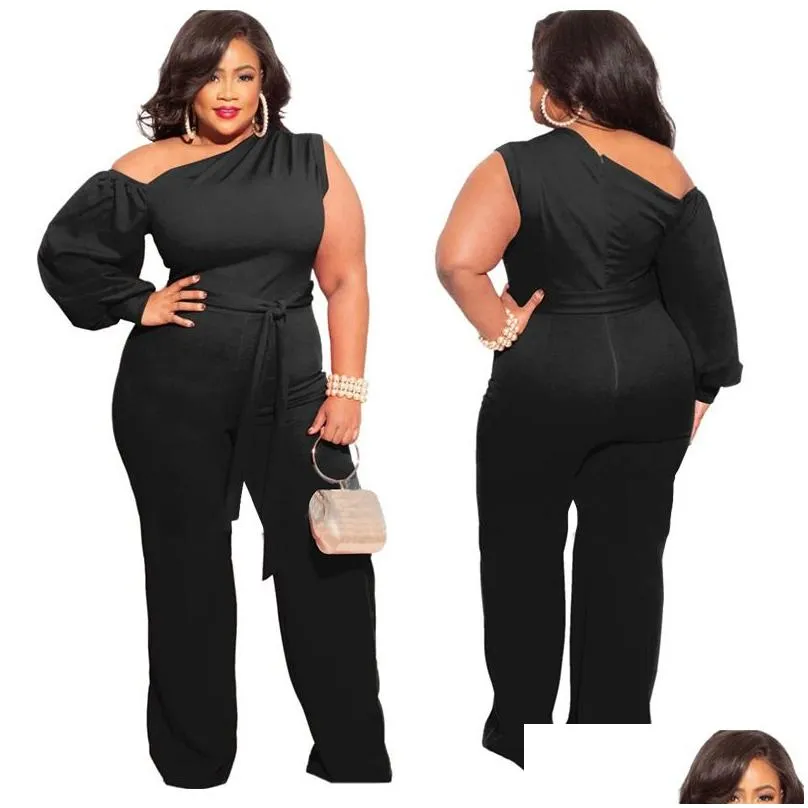 Women`S Plus Size Jumpsuits & Rompers Women Plus Size Jumpsuits Sweatpants Womens Wide Legs Pants Fashion Solid Color Large Sizes Y C Dhu0N