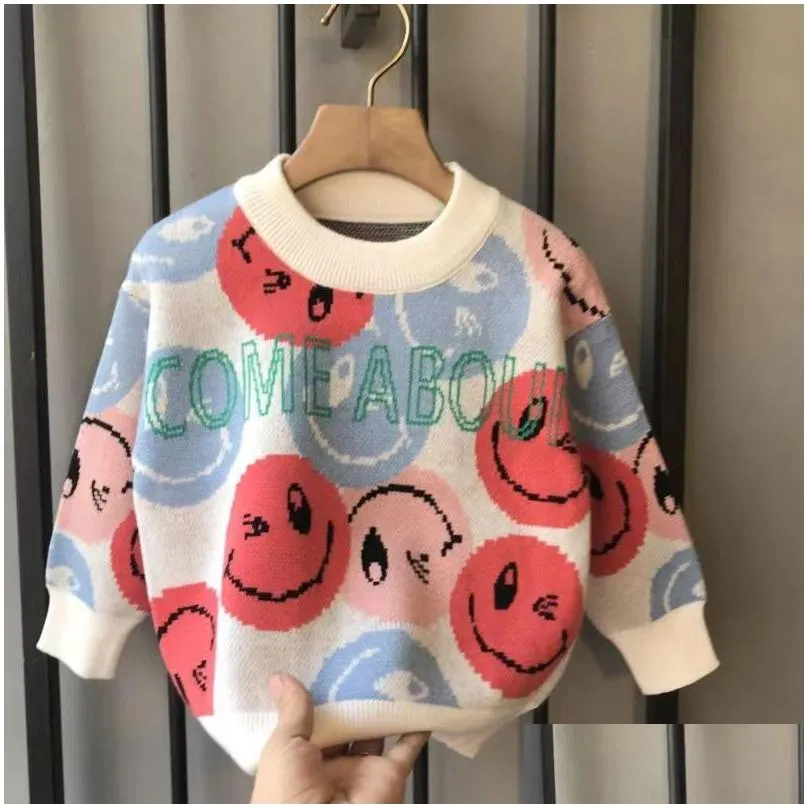 2023childrens pure cotton round neck sweatshirt autumn boys and girls loose thin sweater fashion kids long sleeve top hoodie 100-140cm