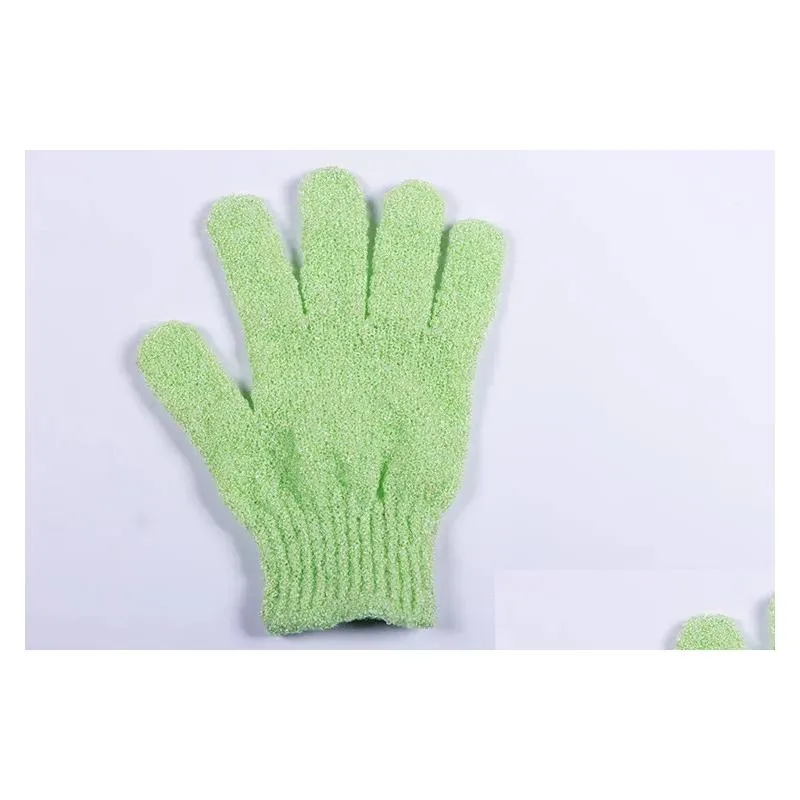 exfoliating gloves skin body bath shower loofah nylon mittens scrub massage spa bath finger gloves 5141019