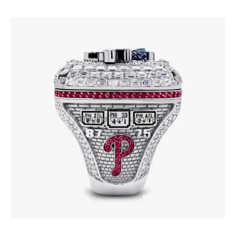 Cluster Rings 2022 2023 Philadelphia World Series Baseball Team Championship Ring Sport Souvenir Men Fan Gift Wholesale Hip Hop Punk Dhonl