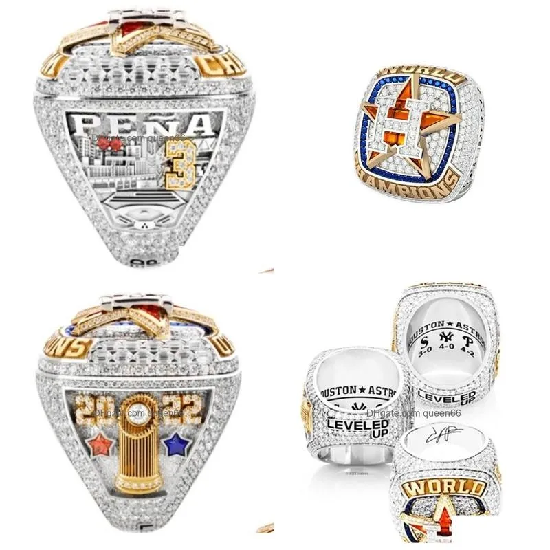 Cluster Rings 2022  World Series Baseball Team Championship Ring Sport Souvenir Men Fan Gift 2023 Wholesale Hip Hop Punk Jewel Dhu4O