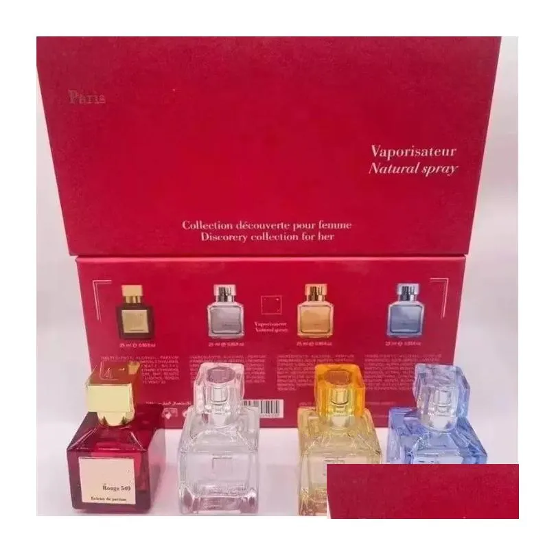 top women men perfume fragrance rouge 540 4pcs/set anti-perspirant deodorant edp spray 30mlx4pcs natural unisex cologne eau de parfum long lasting scent