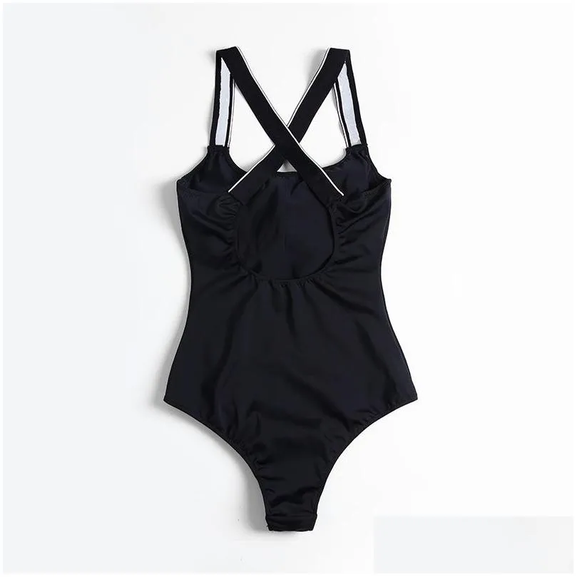 Women`S Swimwear Code 101 New High-Quality Ladies Fashion Y Triangle One-Piece Er Belly Swimsuit Drop Delivery Apparel Women`S Clothi Dh3Jc