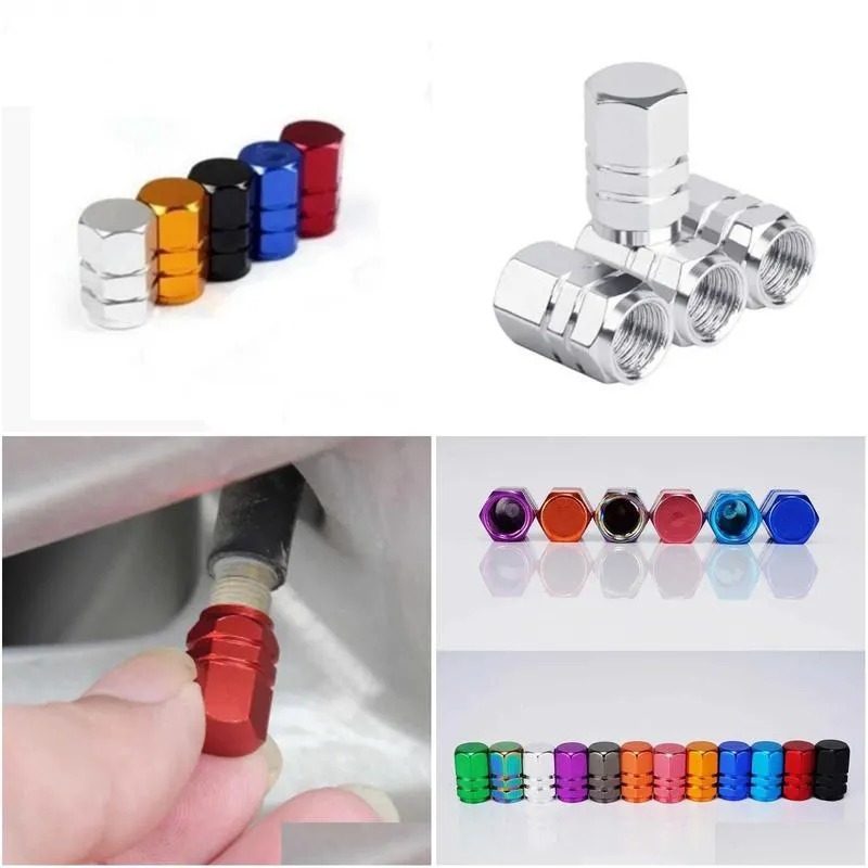 4pcs/lot aluminum alloy car wheel tire valve caps tyre rim stem covers airdust waterproof automobiles motorcycles trucks bikes