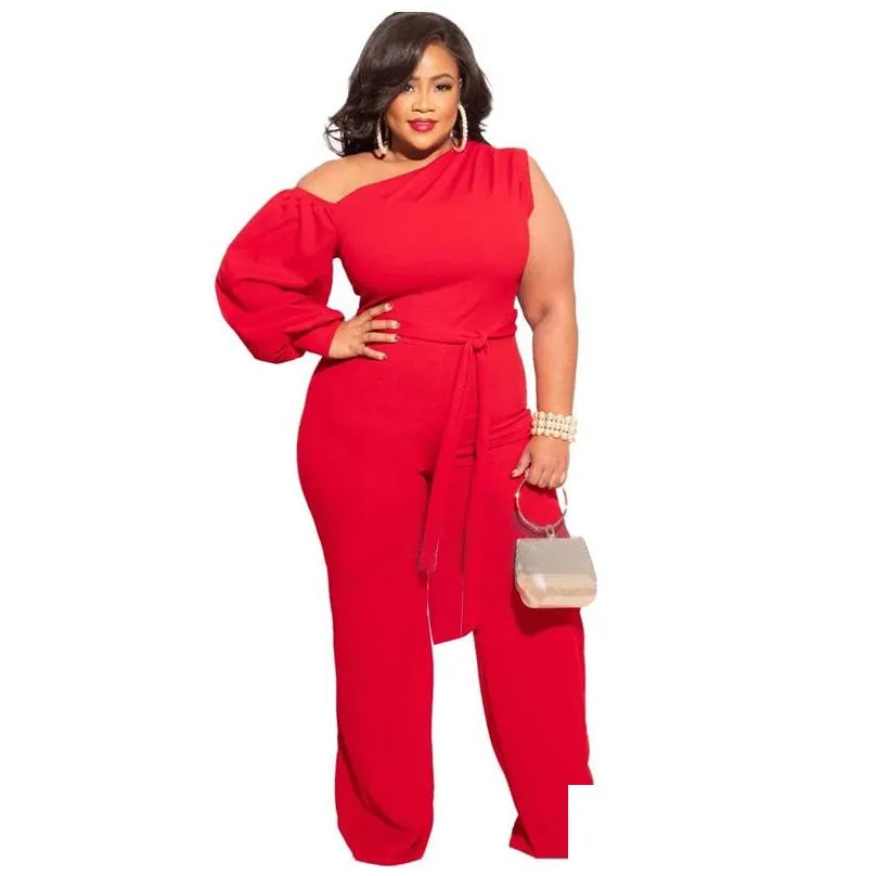 Women`S Plus Size Jumpsuits & Rompers Women Plus Size Jumpsuits Sweatpants Womens Wide Legs Pants Fashion Solid Color Large Sizes Y C Dhu0N