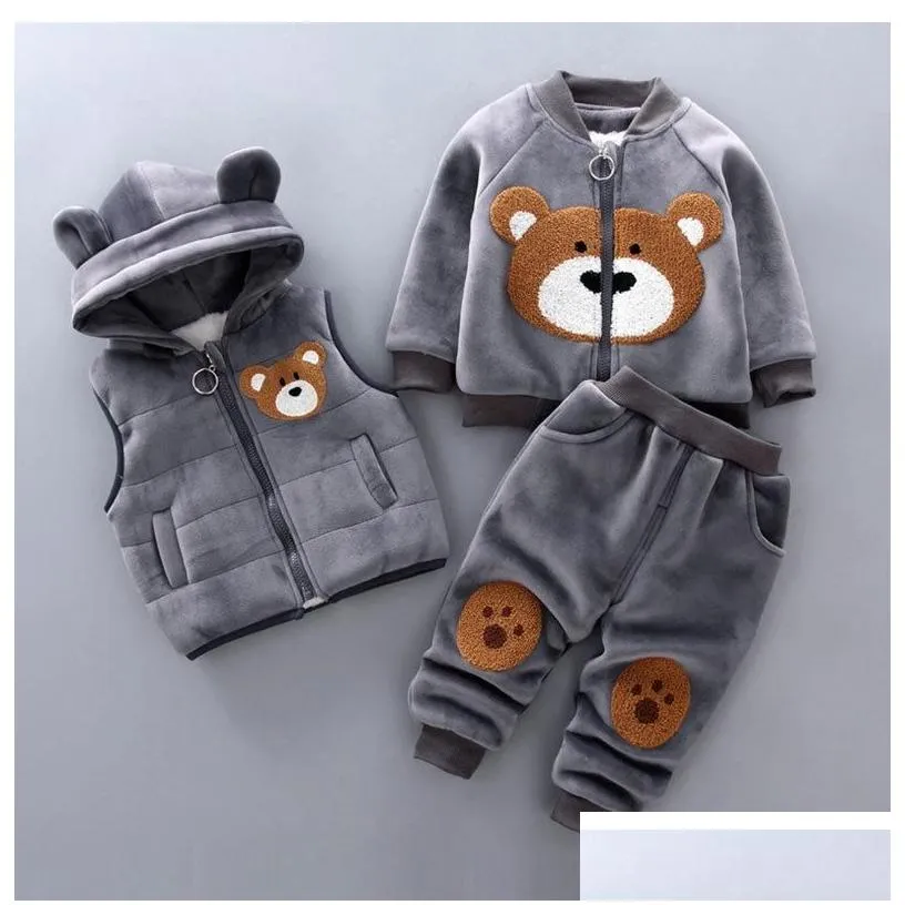 clothing sets fashion baby boys clothes autumn winter warm girls kids 3pcs outfits suit born infant setsclothing