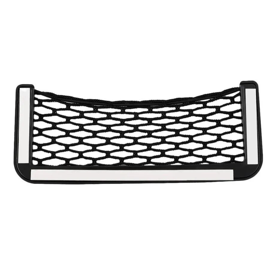 car net organizer pockets net car storage second generation automotive mesh bag with adhesive visor zz