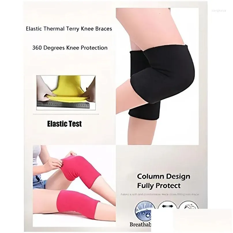 Elbow & Knee Pads Knee Pads 1 Pair Elastic Towel Compression Sleeve Warm Protector Joint Pain Arthritis Relief Pad For Dance Ski Cycli Dh1Gi