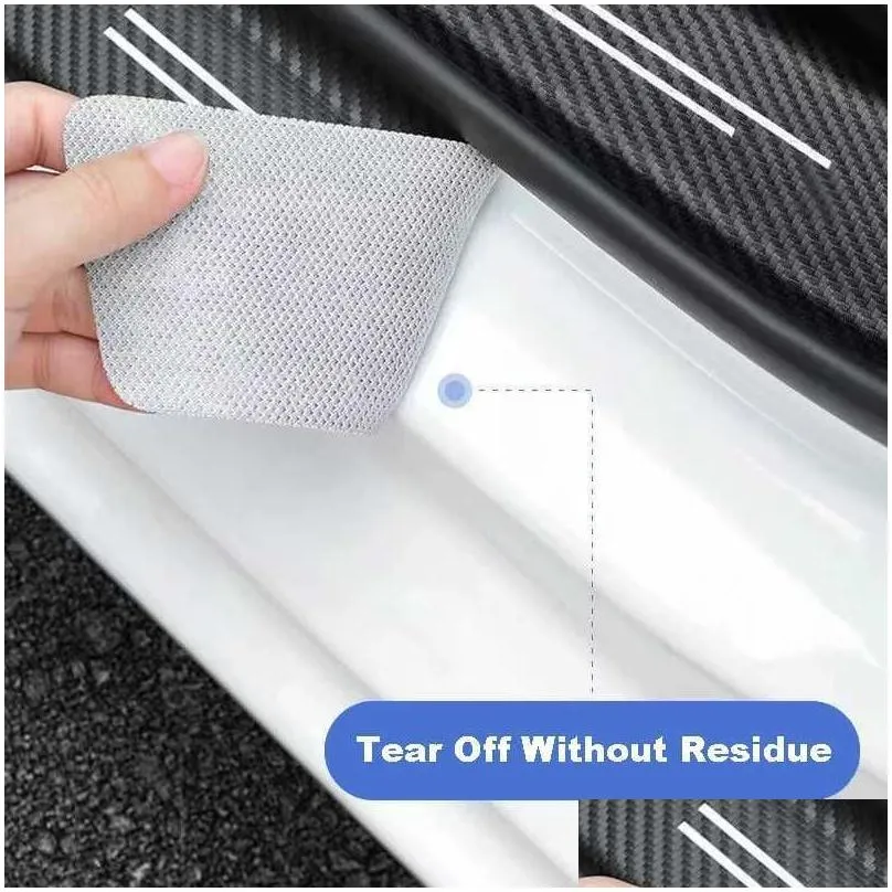 car stickers for daihatsu sirion feroza emblem trevis taft terios 2007 carbon fiber pattern car door sill threshold cill protective