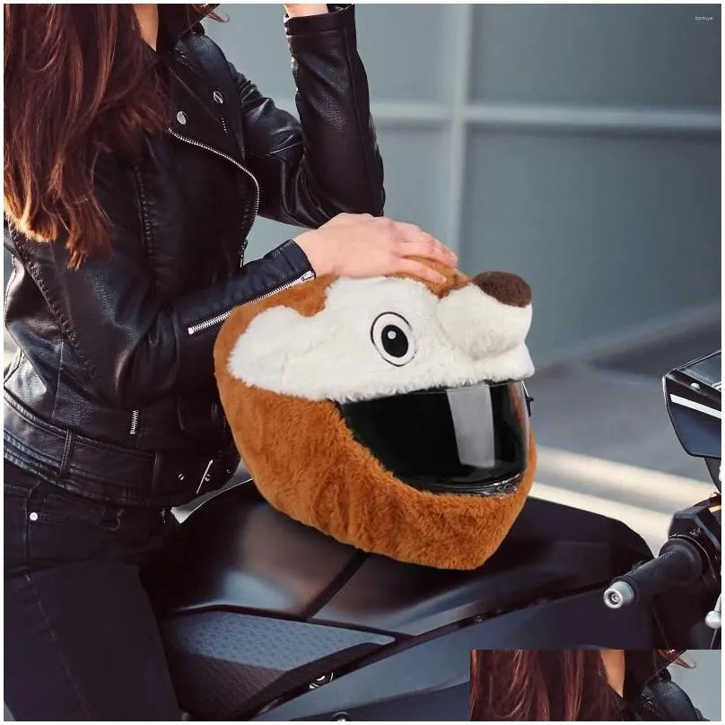 motorcycle helmets helmet cover squirrel shaped soft plush gifts funny