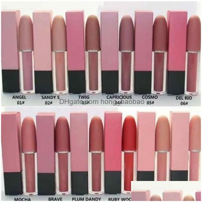 drop high quality makeup matte lipsticks epacket ship 12 color make up lips lustre lip gloss liquid lipstick 4.5g