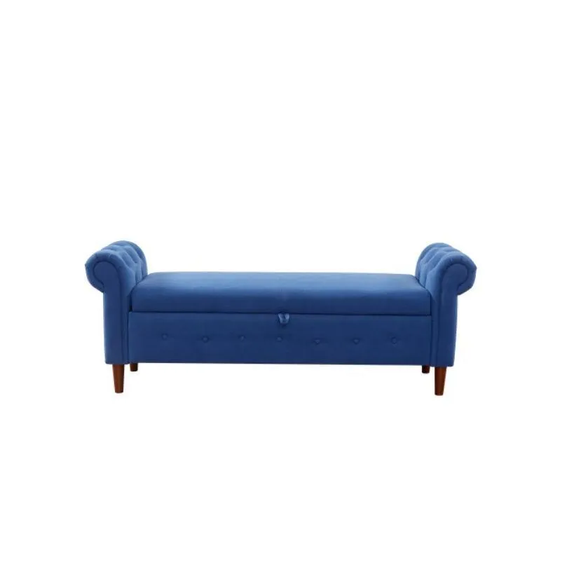 new style space saving storage multipurpose rectangular sofa stool with large storage space,navy blue