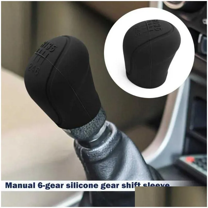 car silicone gear shift knob cover non-slip 6-speed grip handle protective covers manual cars interior accessories