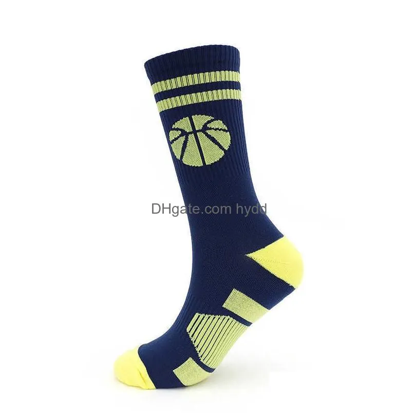 5lel mens socks hosiery mens basketball trendy brand personalized football print mid length sports outdoor running sweat-absorbing long
