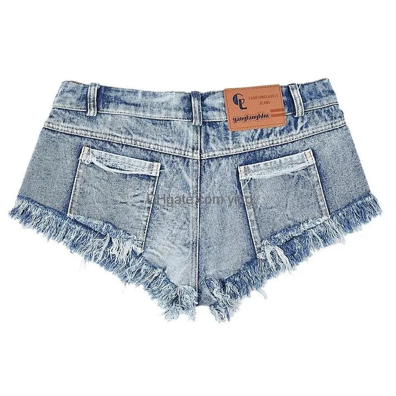 2023 summer womens sexy booty denim shorts europe and america women beach high waist tassel mini skinny night club jean shorts