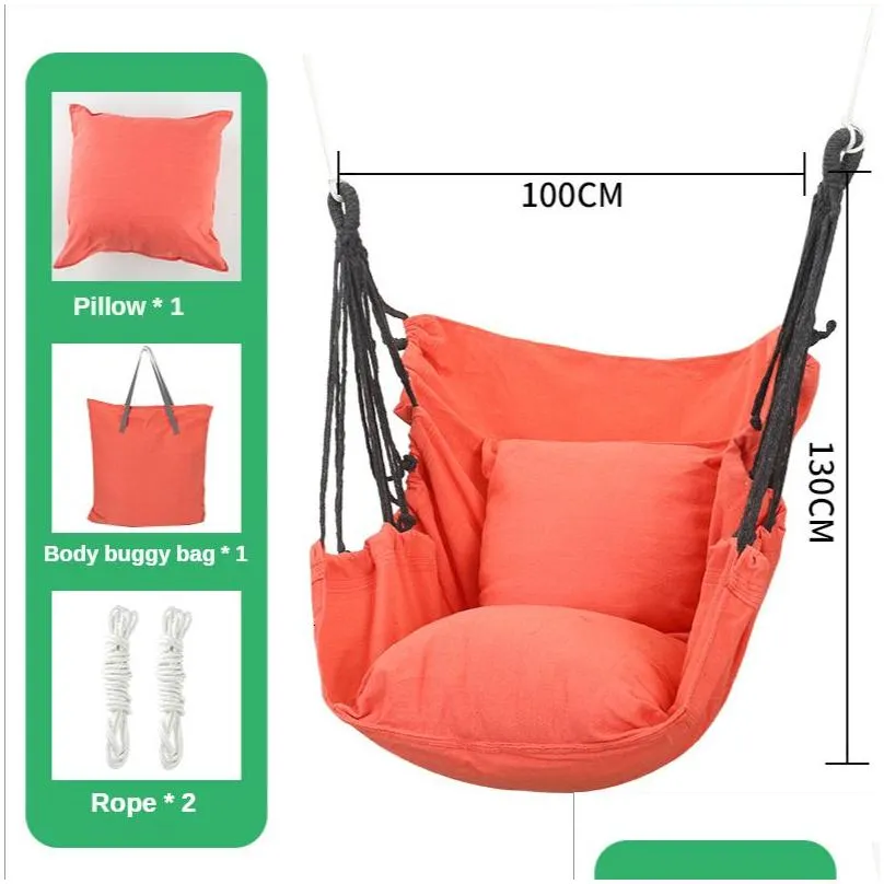 hammocks hanging swing canvas hanging chair college student dormitory hammock with pillow indoor camping swing adult leisure chair