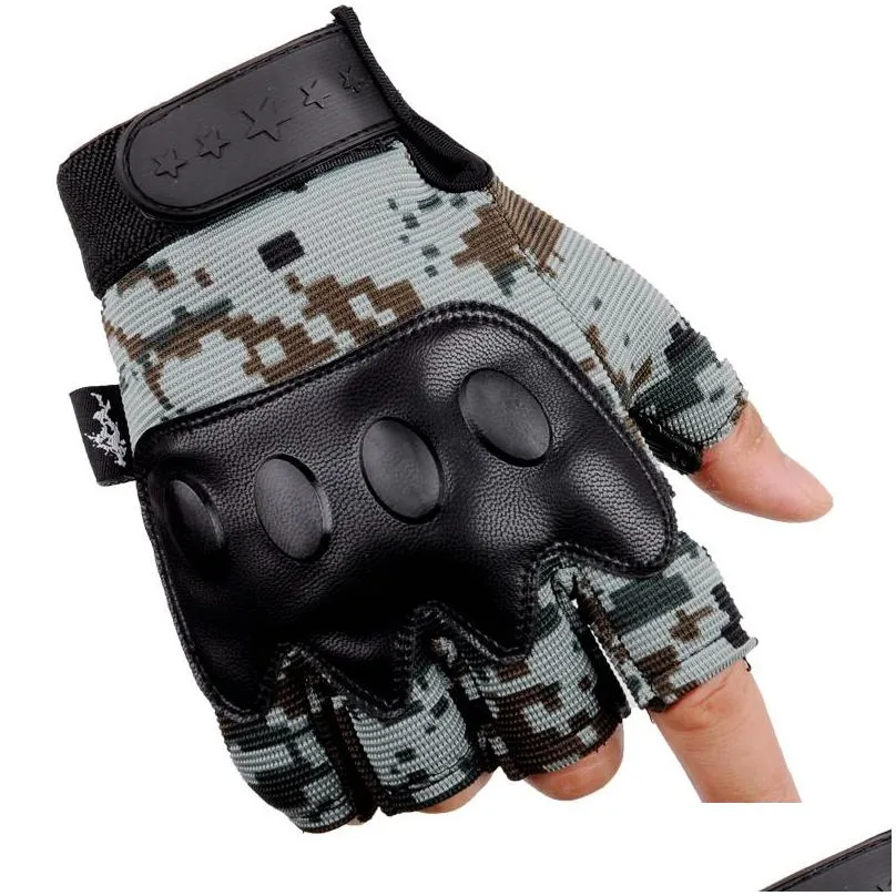 hard knuckle motorcycle half finger tactical gloves riding outdoor cycling mountaineering gloves