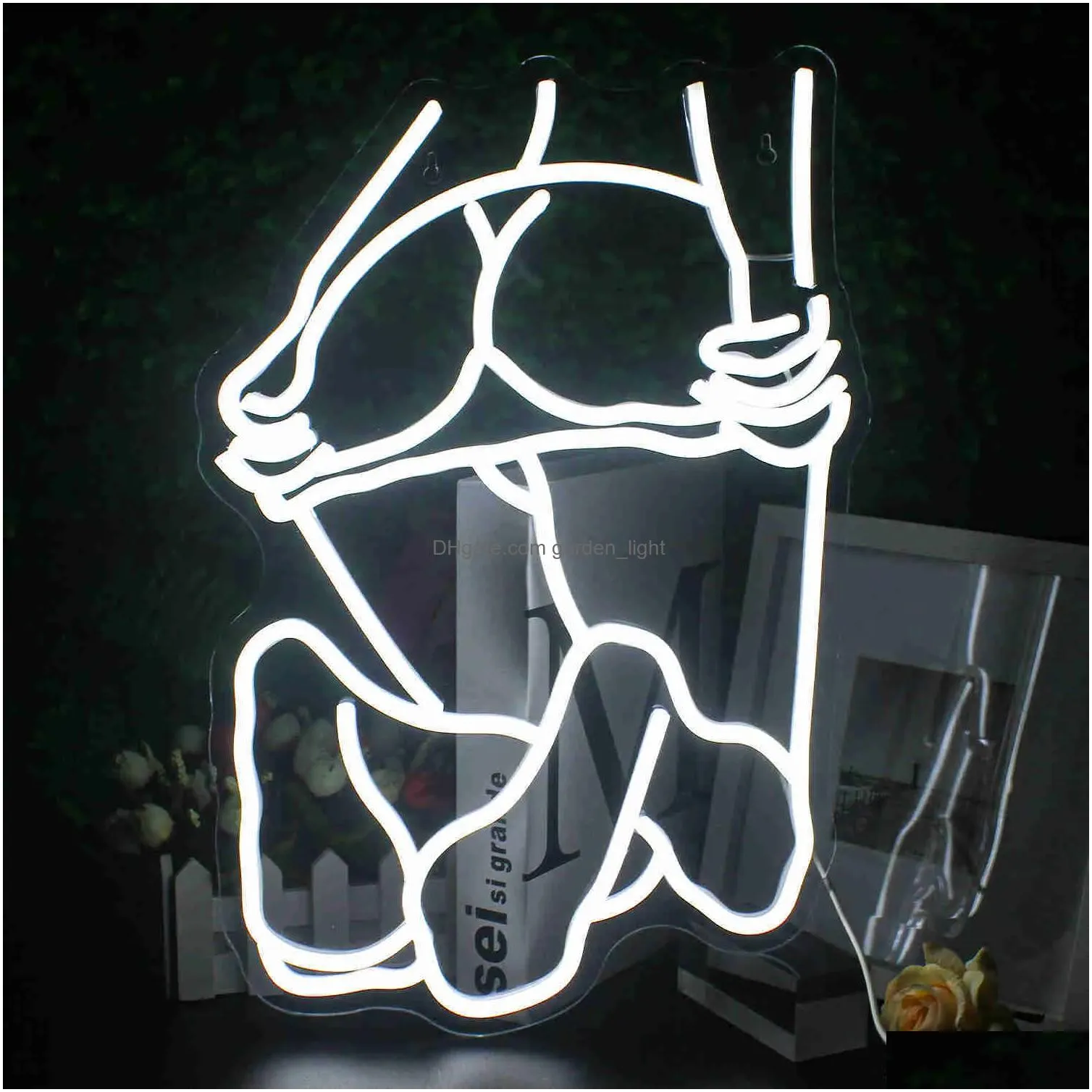 Led Neon Light Woman Lady Figure Wall Decor Sign For Bedroom, Bar, Home ...