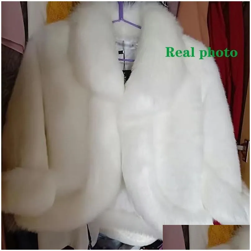 women`s fur & faux vmewsher coat women quality mink rex cape jacket black white imitation soft collar